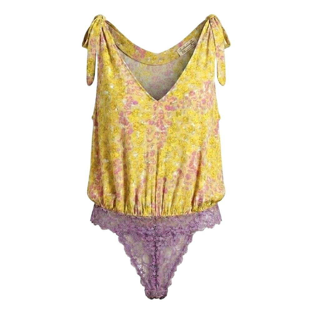 Free People Intimately Floral Bodysuit L Boho Lace Festival Cottagecore Coquette